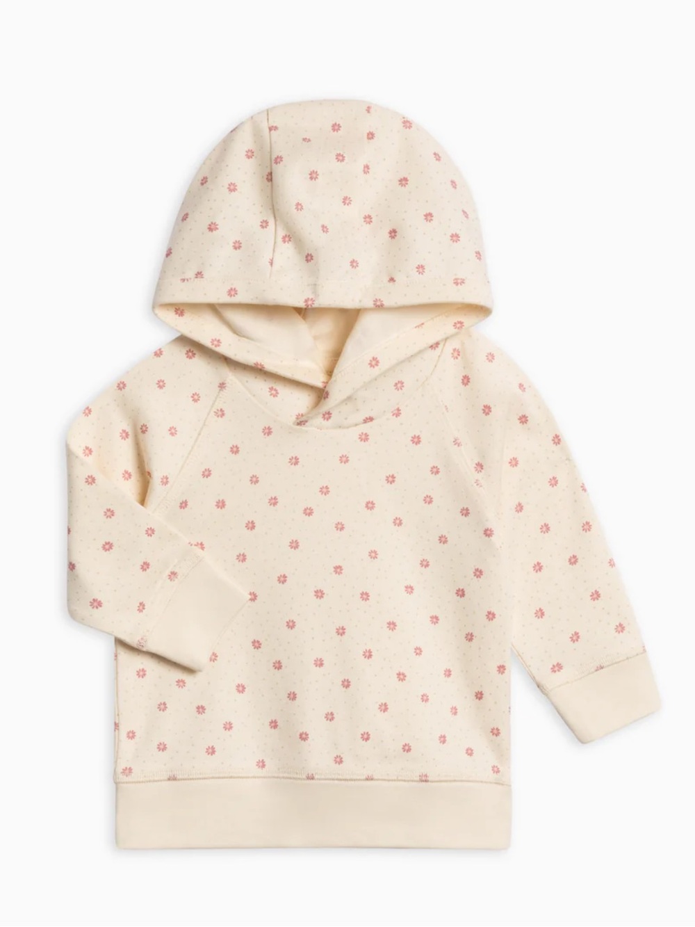 Colored Organics Cream Hoodie with mauve Floral Print